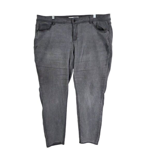 Womens Est 1946 Gray Denim Jeans Mid Rise Cotton Blend Casual Slim Fit Size 20W - Picture 1 of 10